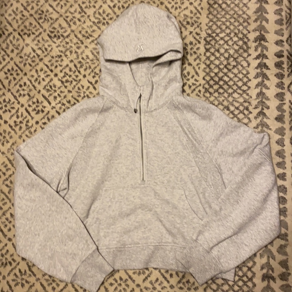 Lululemon Scuba Oversized Half Zip Hoodie- light grey
